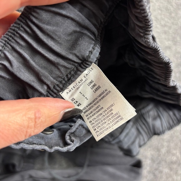 AMERICAN EAGLE Women’s Charcoal Grey Super Stretch Jogger Pants size 2 Long - Picture 6 of 9
